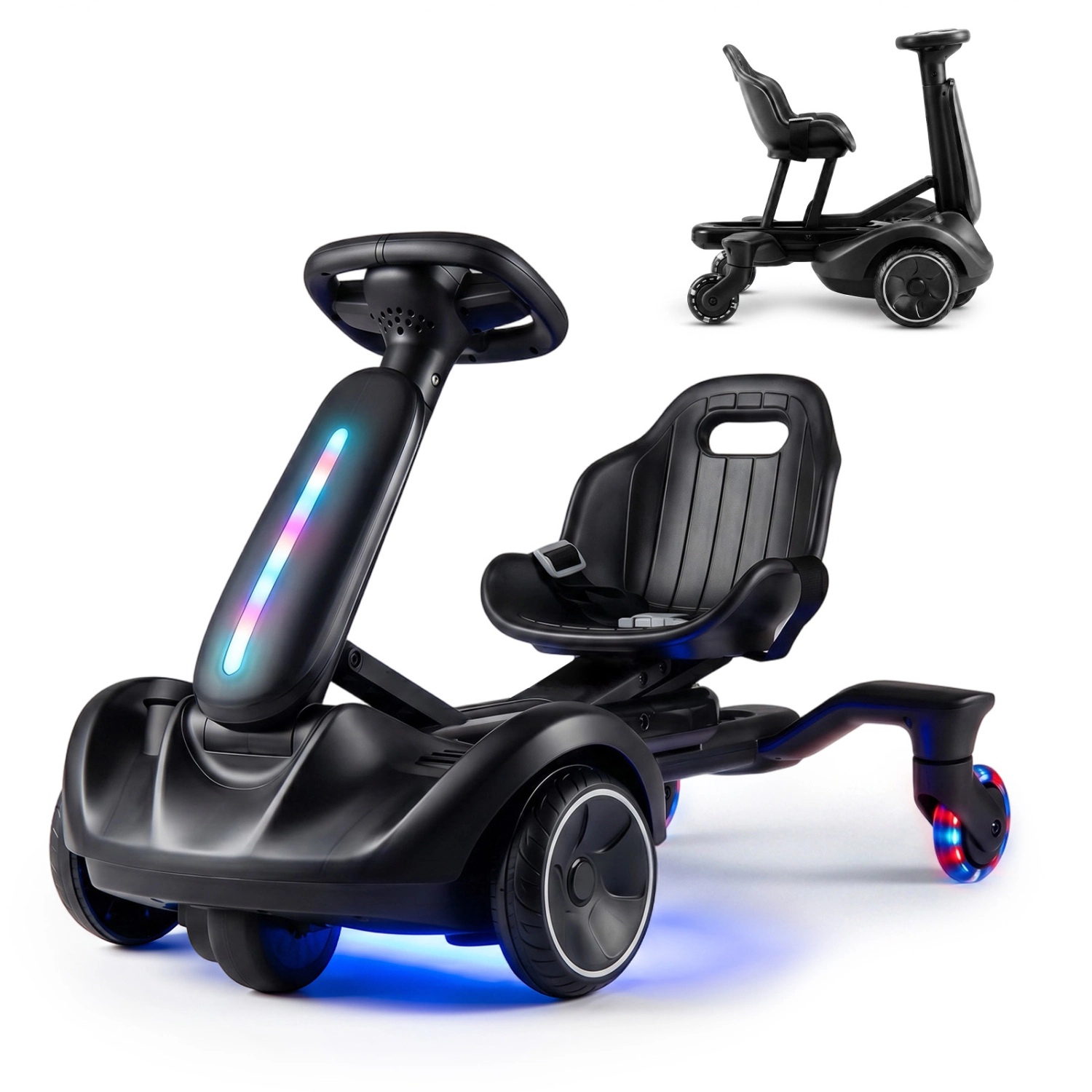 LJG Kids 6V Ride-on Drift Car with Lights and Adjustable Seat