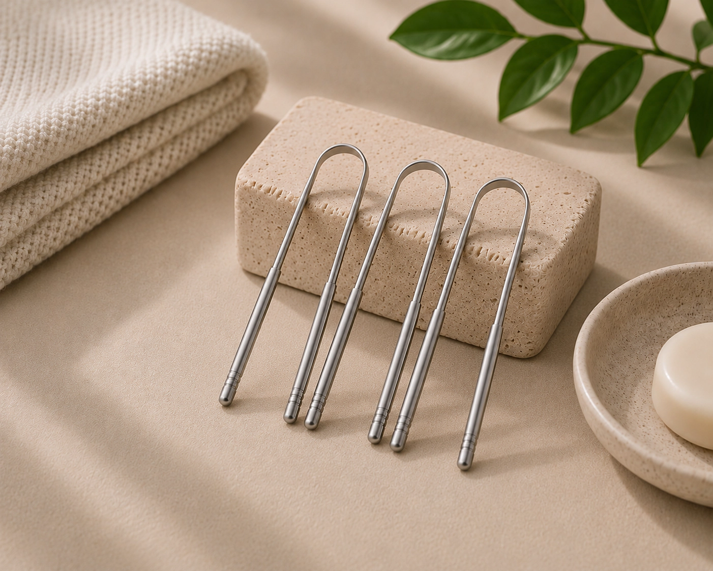 Pursonic Unisex Stainless Steel Tongue Scraper – For Fresh Breath & a Healthier Mouth