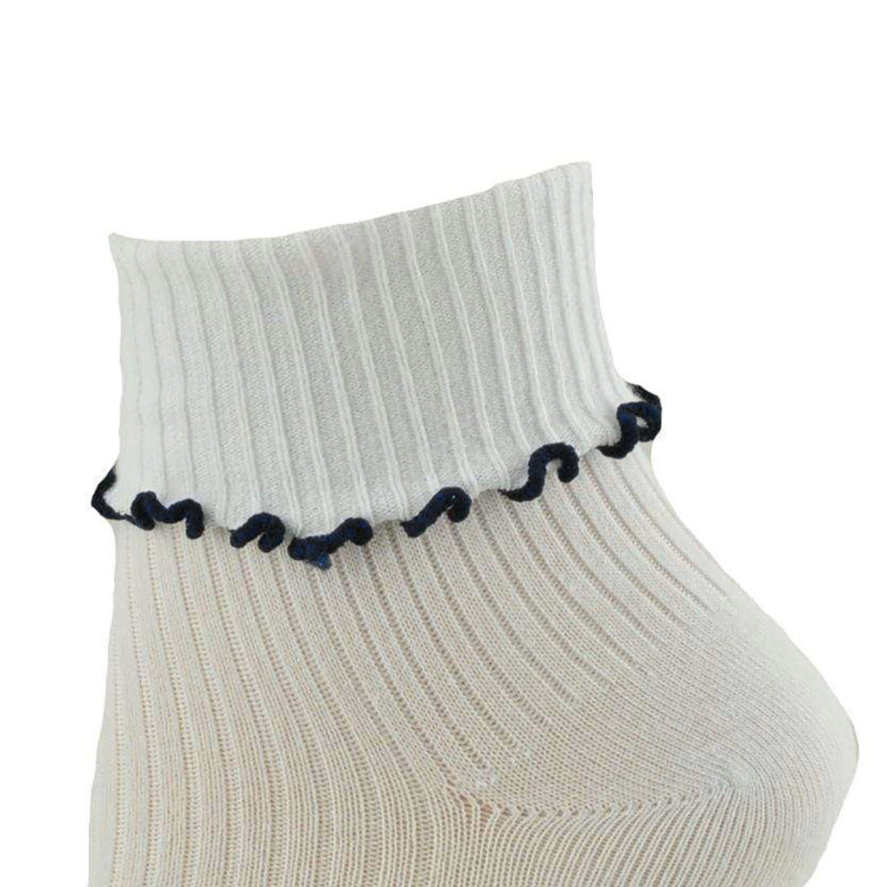 Wear Sierra Girl's Turn Cuff Lettuce Edge Socks
