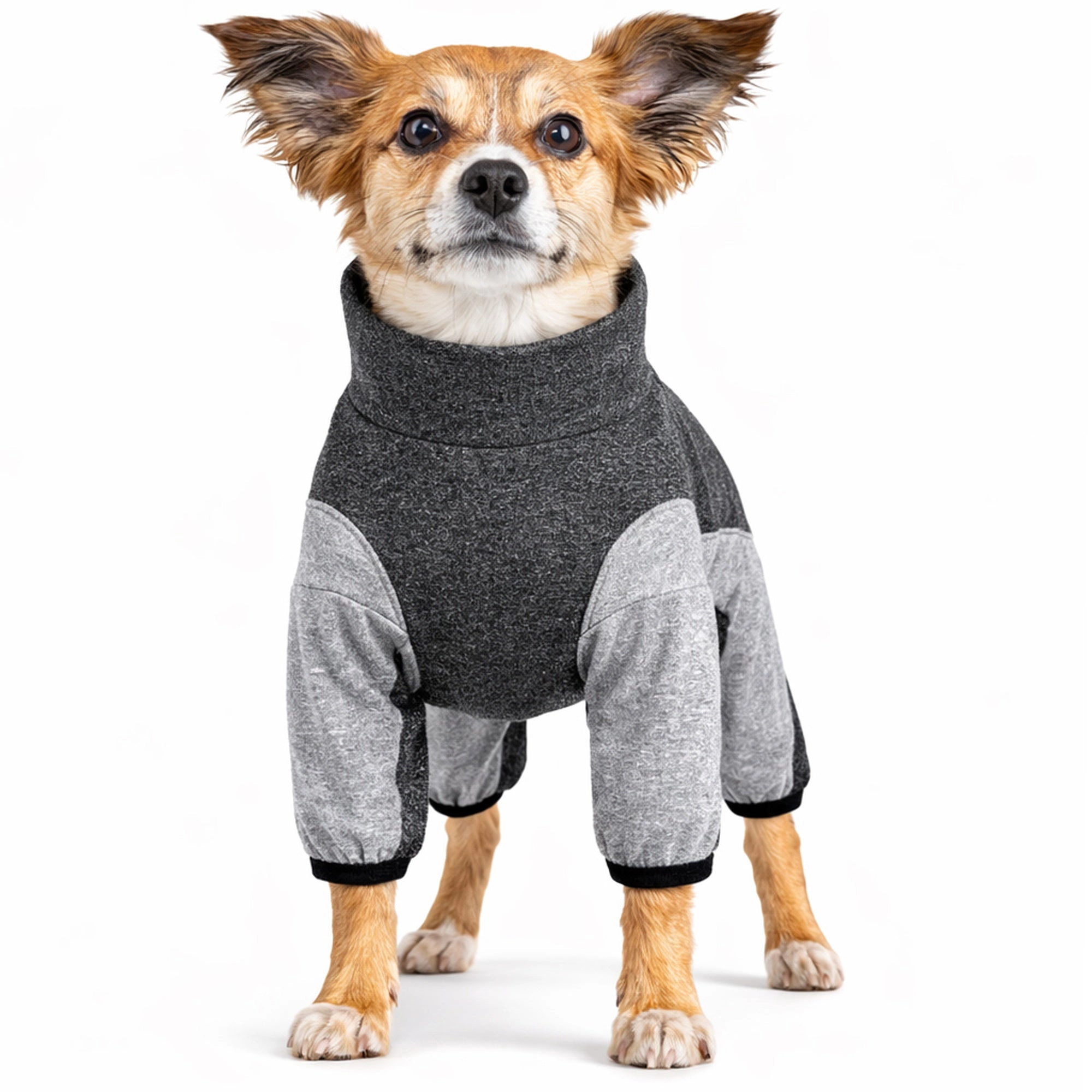 Pet Life ® Active 'Chase Pacer' Heathered Performance 4-Way Stretch Two-Toned Full Body Warm Up