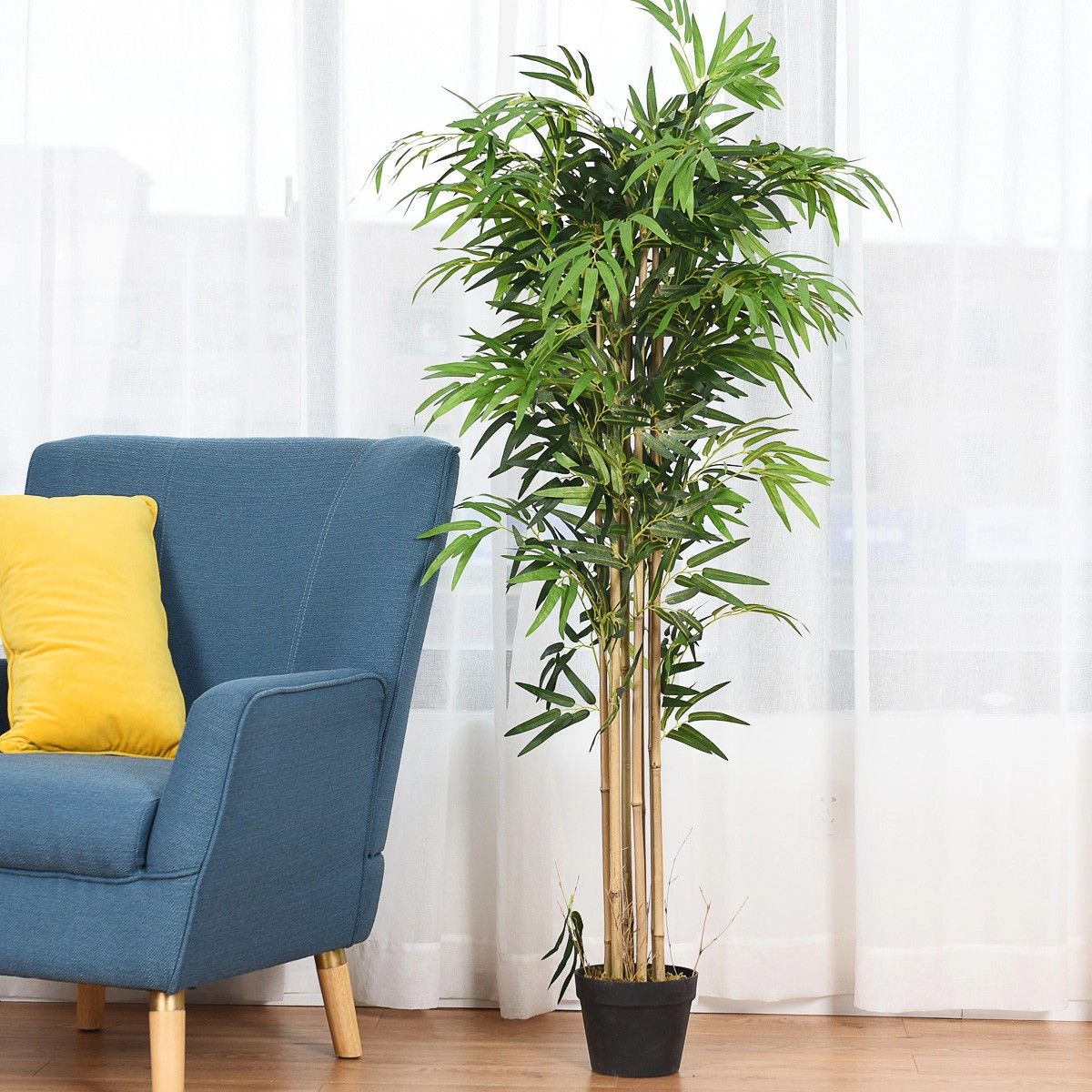 Slickblue Artificial Wicker Tree 60in Floor Standing Faux Plant Indoor Lobby Entryway