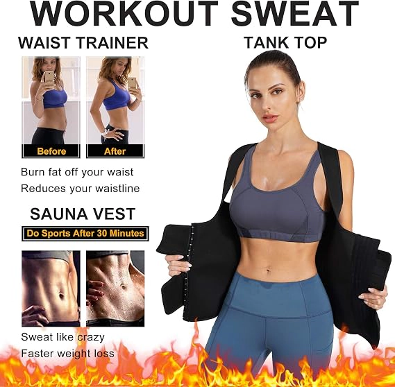 Nebility Women Workout Sauna Sweat Waist Trainer Vest
