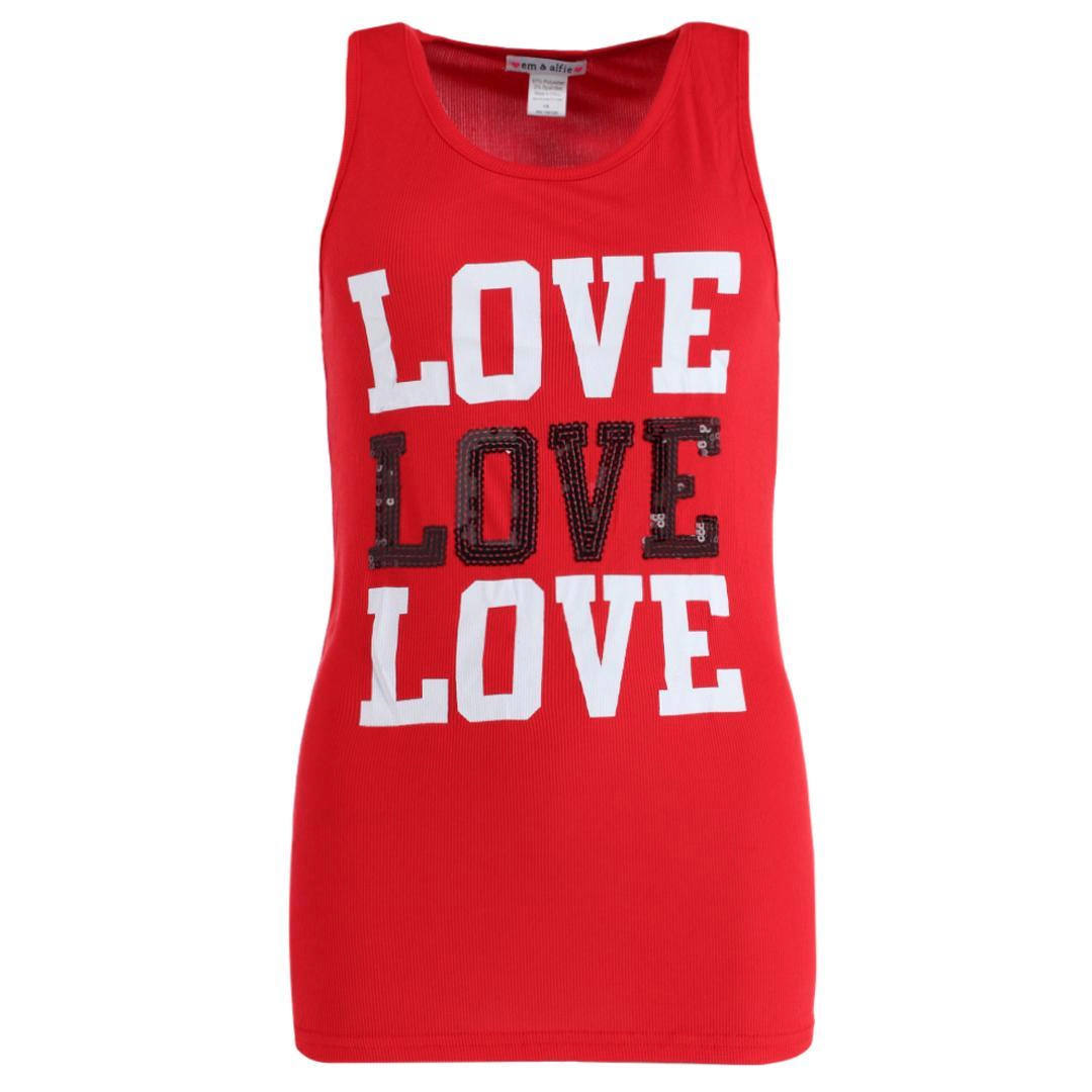 em & alfie Women's Plus Love Tank Buffalo Check Pajama Set