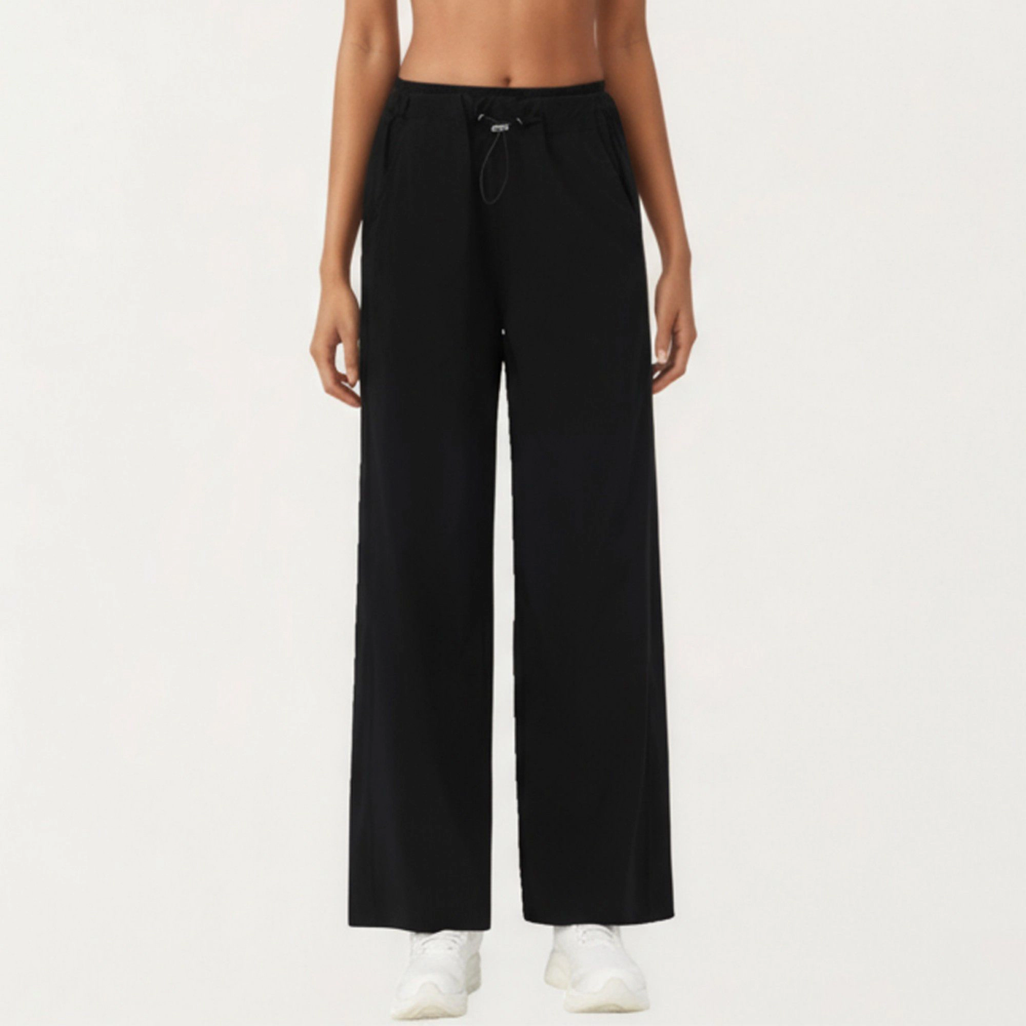 Anna-Kaci Women's High-Waist Wide-Leg Sweatpants with Adjustable Drawstring Waistband and Relaxed Fit
