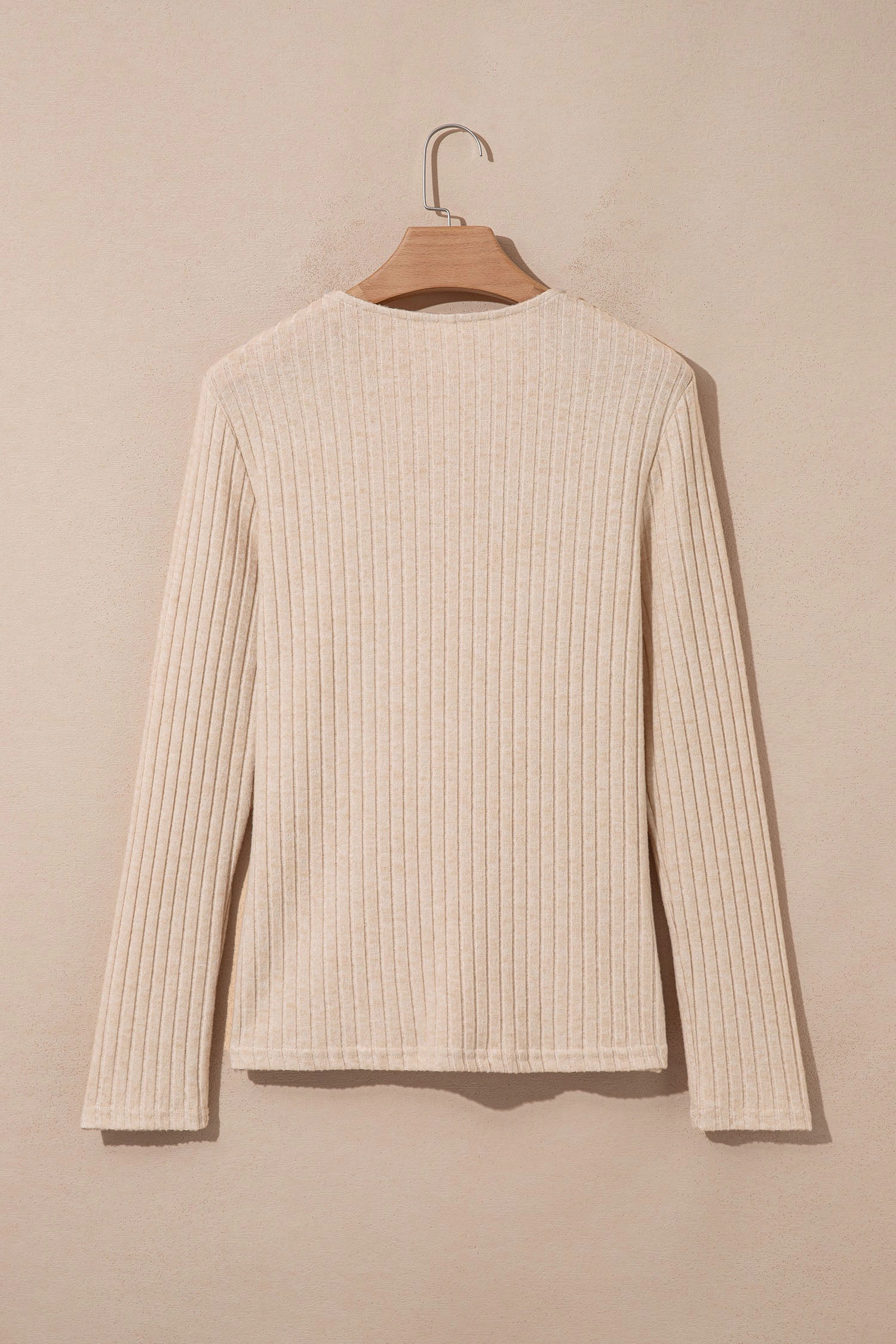 Threaded Pear Martha Ribbed Knit Cowl Long Sleeve Top