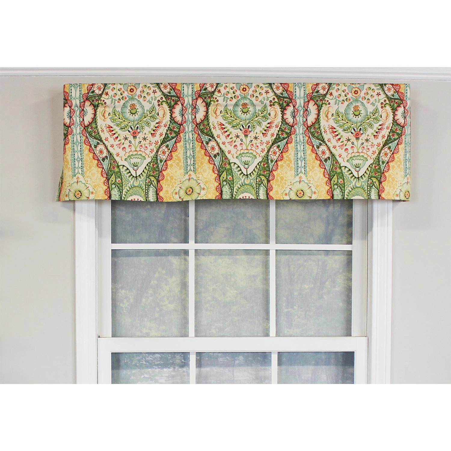 RLF Home Brassiere Tailored 100% Cotton with Fully Lined 3" Rod Pocket Valnance for Windows 50" x 14" Wild Berry