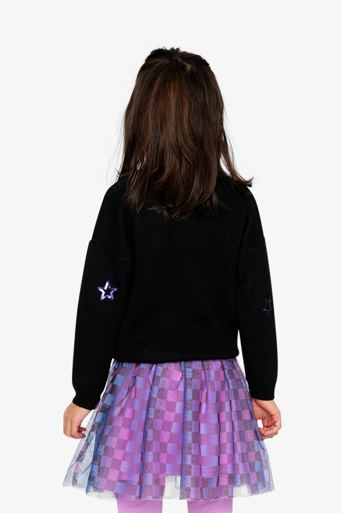 Deux par Girls Sequin Unicorn Intarsia Knitted Sweater