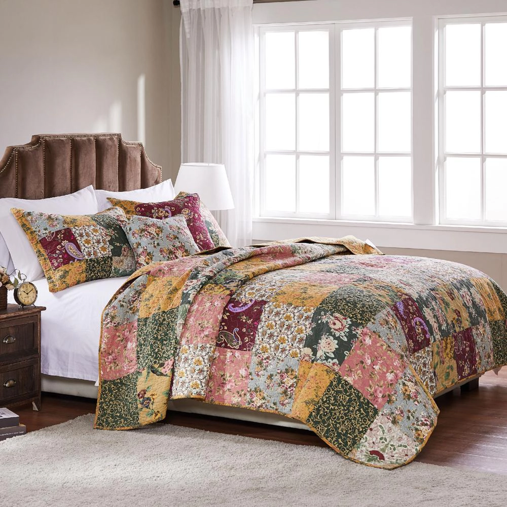 Greenland Home Fashion Antique Chic Quilt And Sham Bonus Set 5 Piece