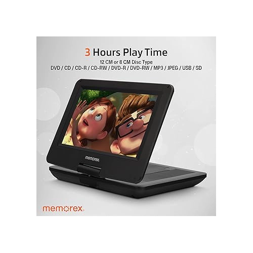 Memorex MX-PDV10 10.1-inch Portable Swivel DVD Player - Black