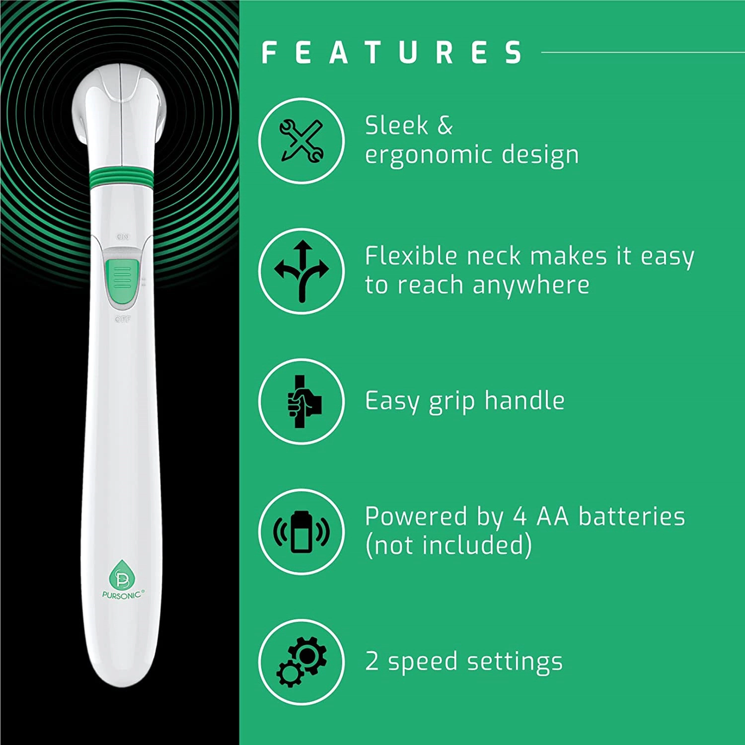 Pursonic Unisex Portable Muscle Relief & Relaxation Massager Handheld Massager