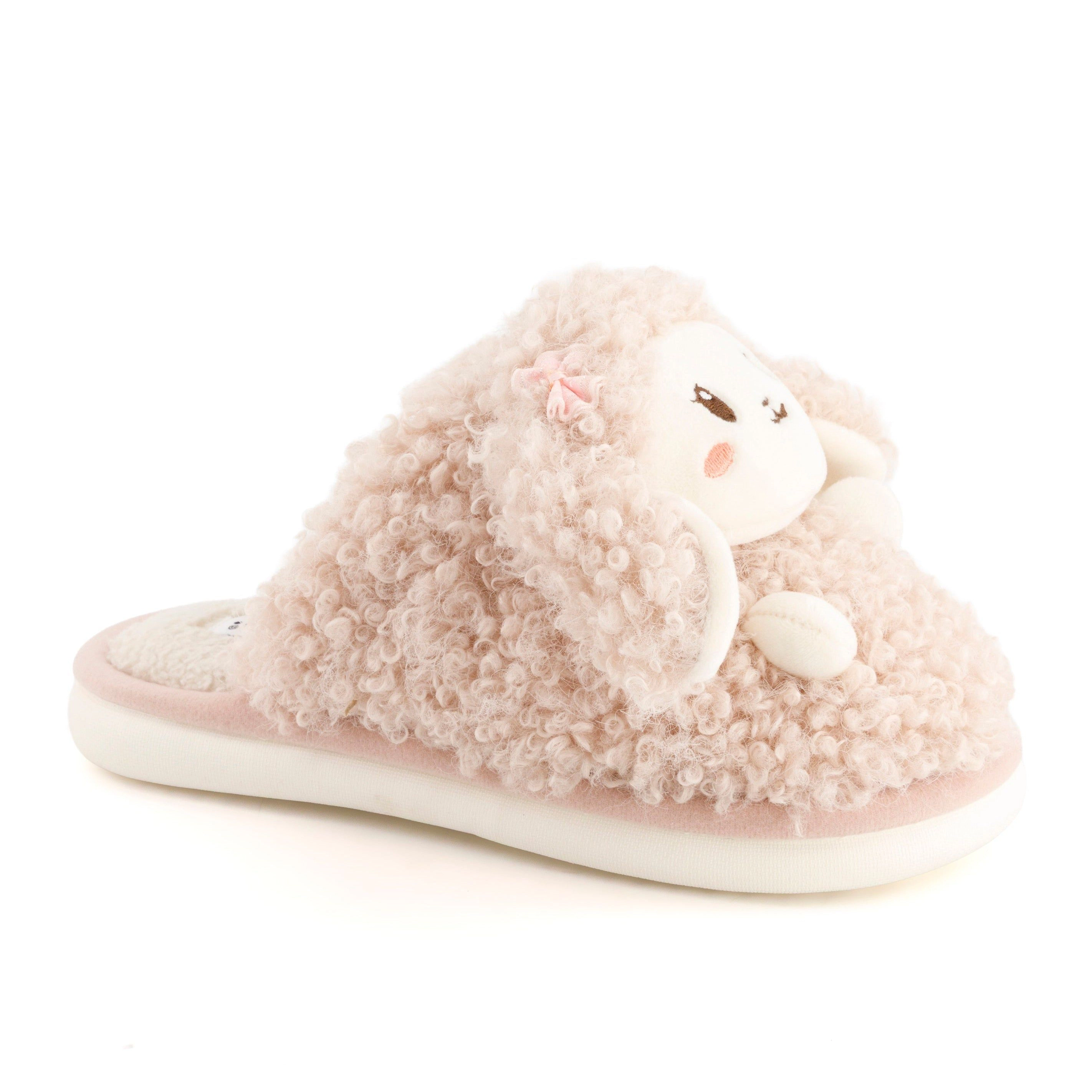 Andrea Womens Cozy Sheep Slippers With Plush Faux Fur