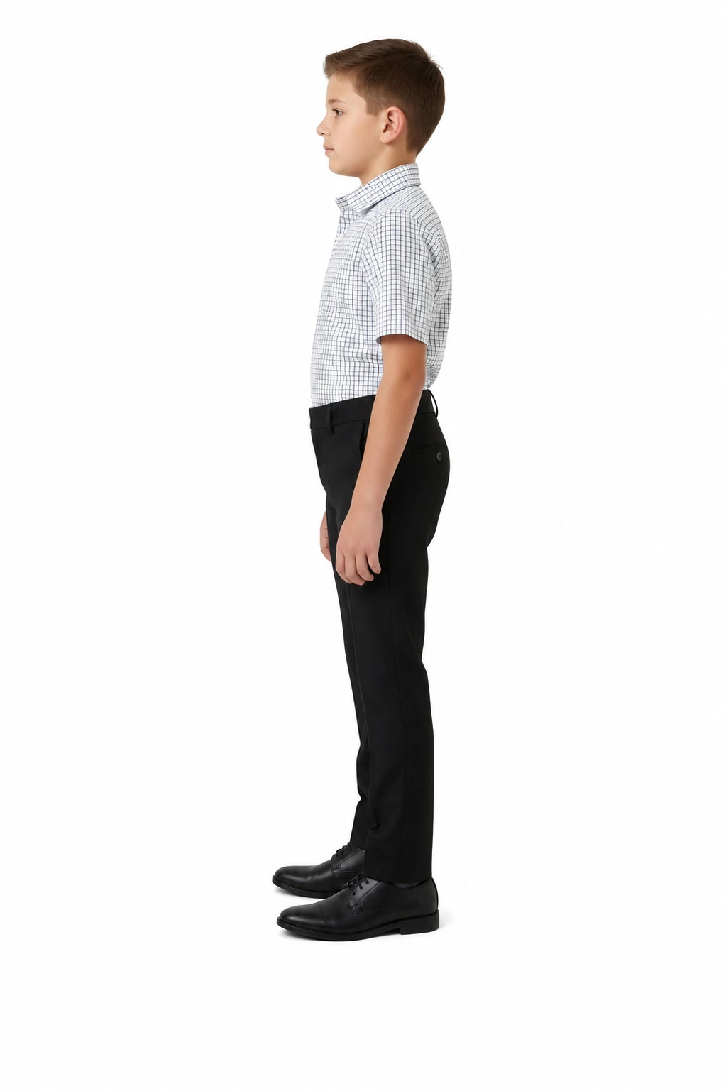 Elie Balleh Boys Slim Fit Plaid Short Sleeve Shirt