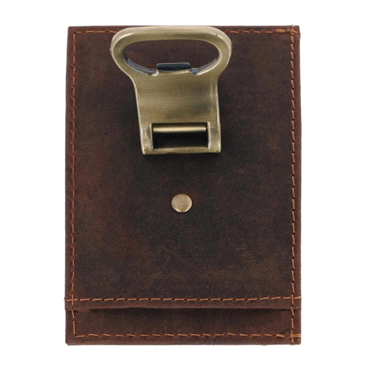 CTM® Men's Leather Bottle Opener Money Clip Wallet