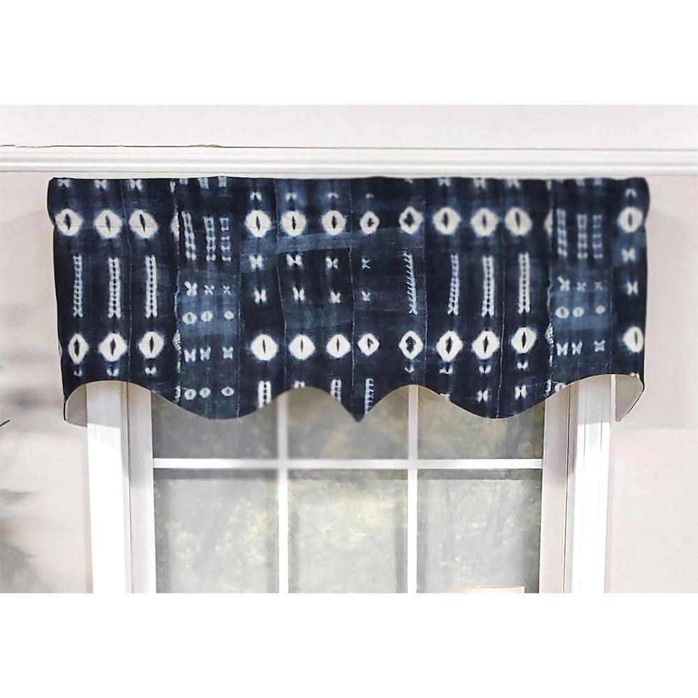 RLF Home Modern Design Classic Pulsar Regal Style Window Valance 50" x 17" Indigo