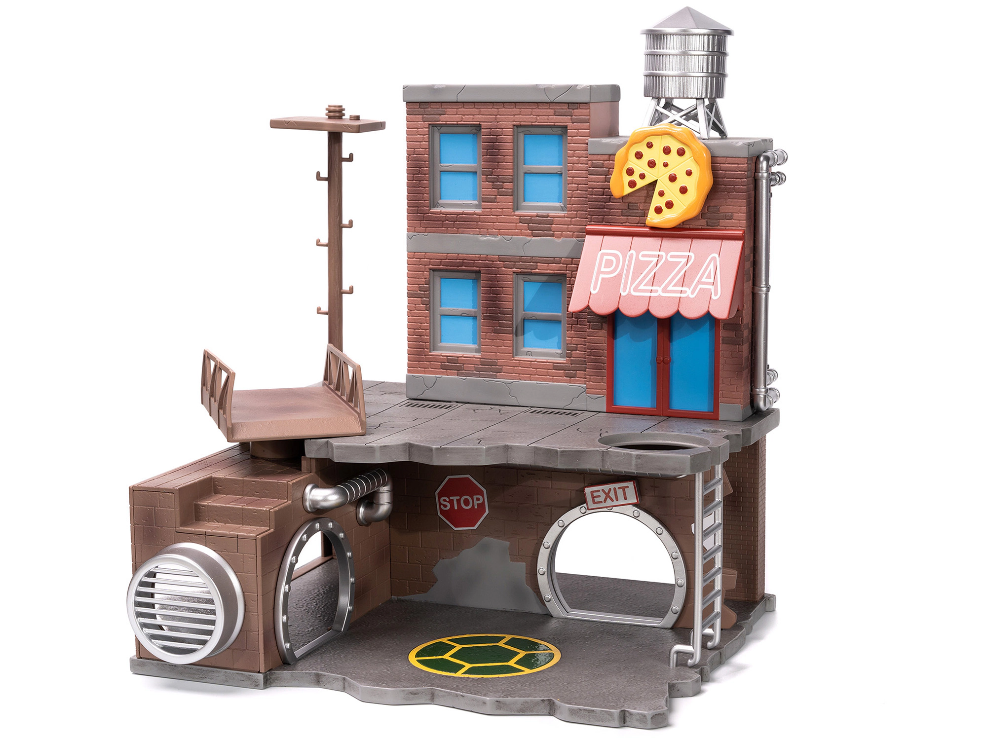 Jada "Teenage Mutant Ninja Turtles" Turtle Lair Diorama Set with Figures and Party Wagon "Nano Scene" Series