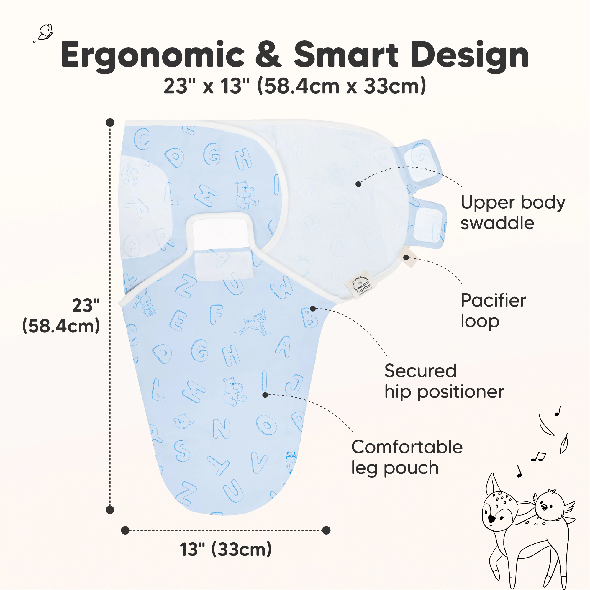 KeaBabies 3-Pack Soothe Swaddle Wraps