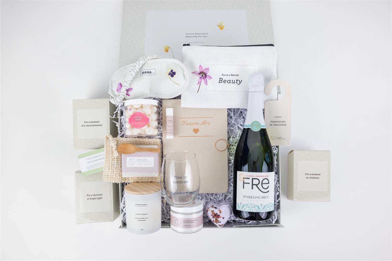 Bride-to-Be Lavender Gift Box, Bridal Shower Spa Basket