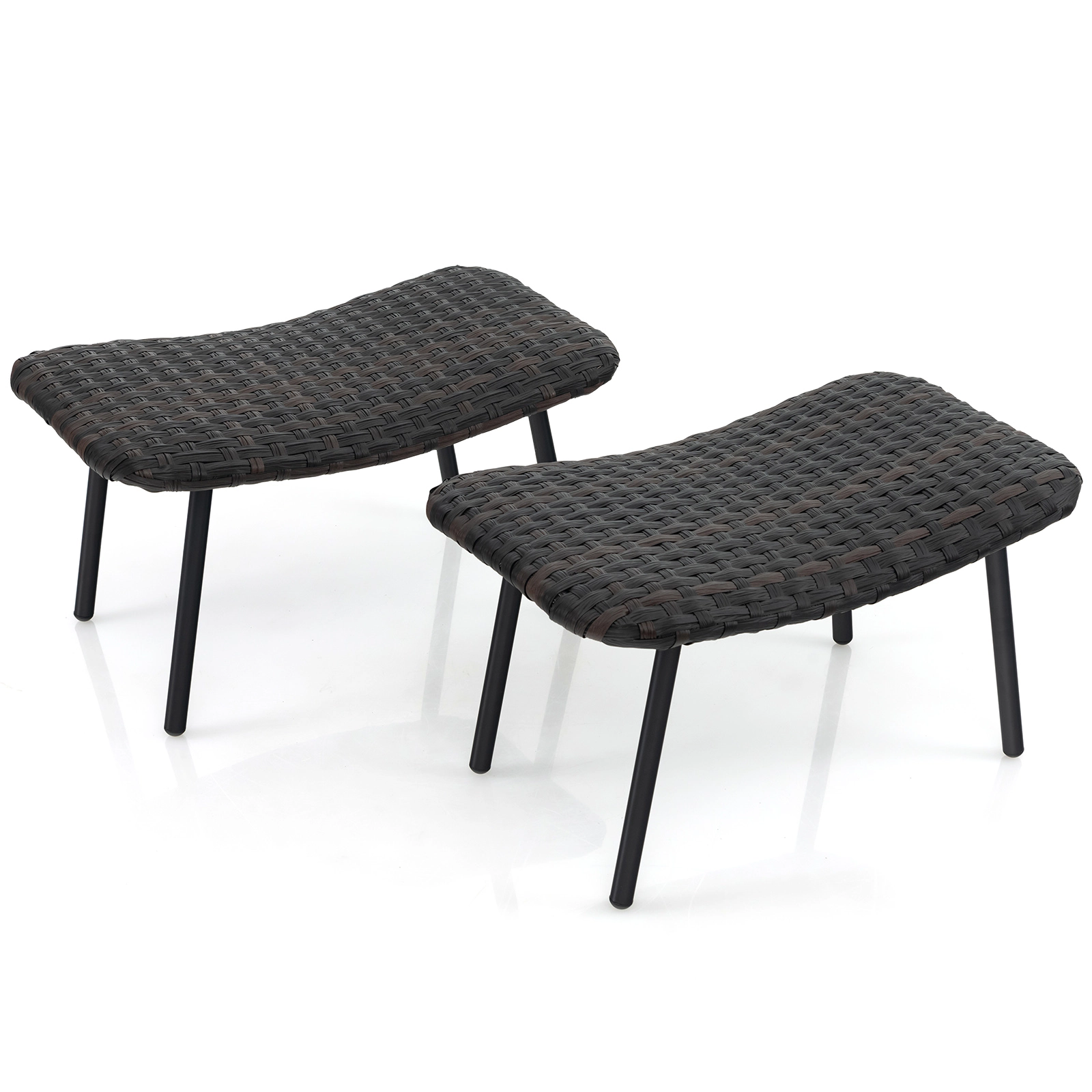 Hivvago Patio Ottoman Seating Set with Metal Legs