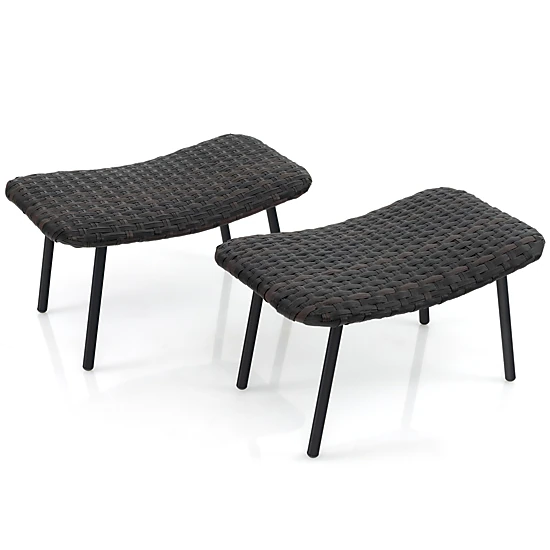 Hivvago Patio Ottoman Seating Set with Metal Legs
