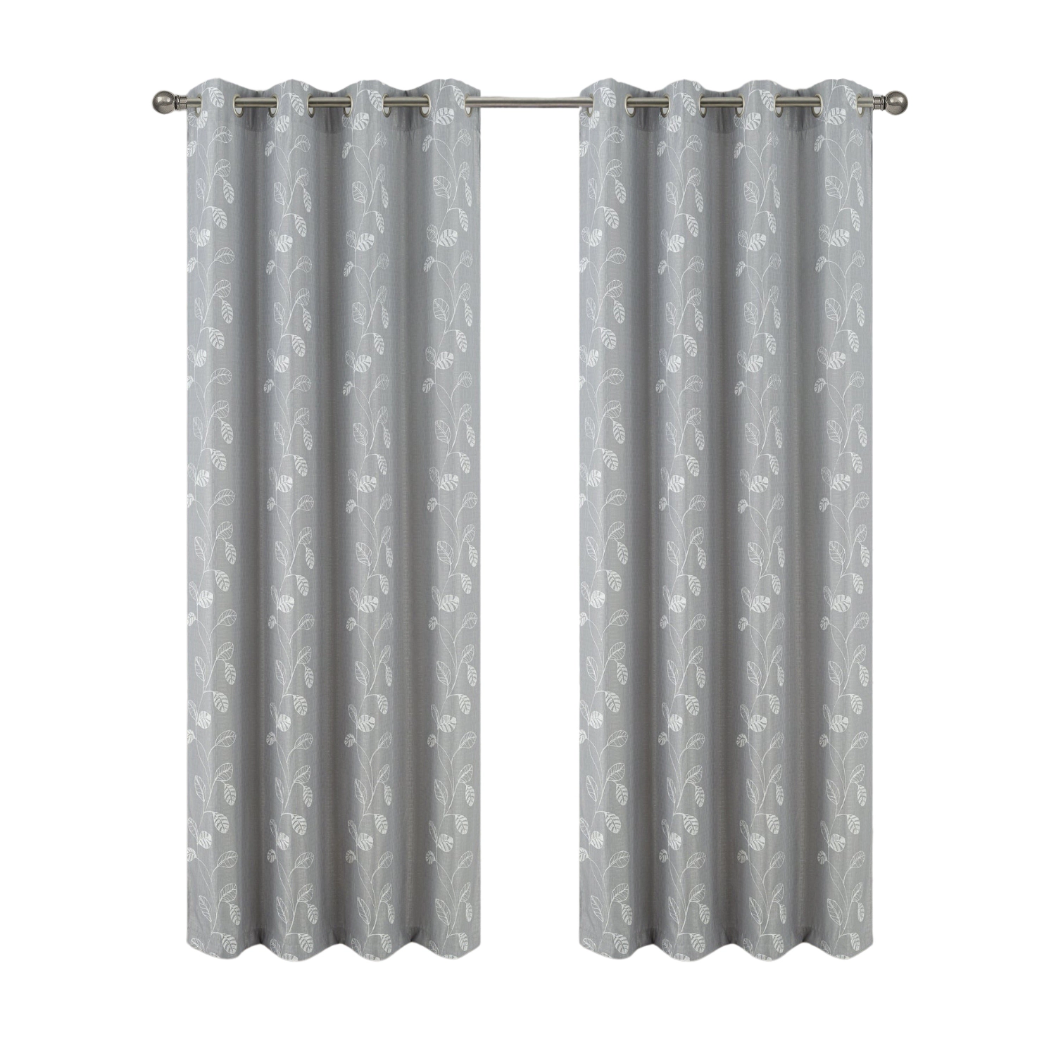 RT Designers Collection 100% Polyester 140 GSM Reed Embroidered Grommet Curtain Panel 54" x 90