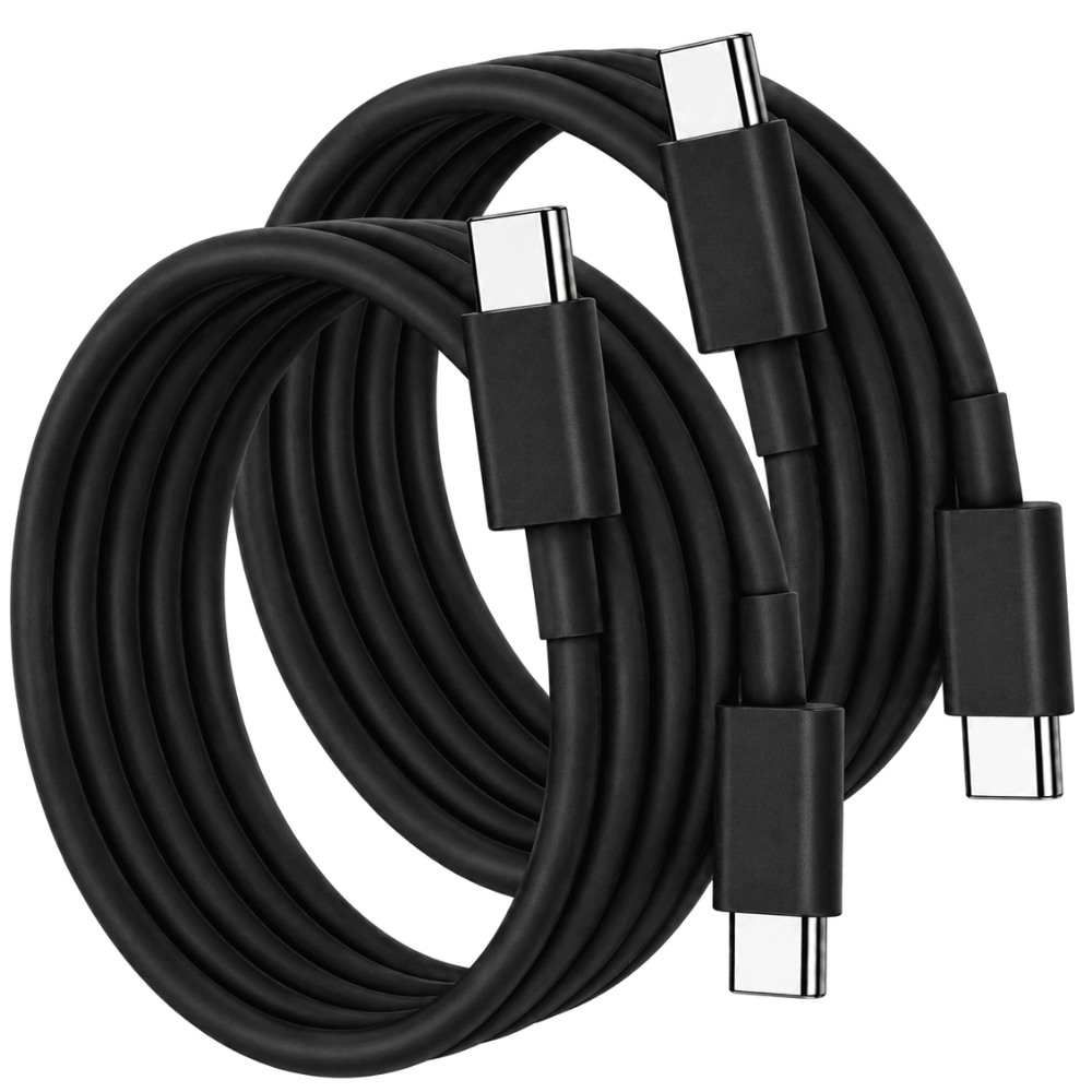 Qixxronics  6FT USB-C to Data Sync & Charge Cable for iPhone 15/16/17 Series, Samsung Galaxy, Pixel, iPad Pro 2PCS