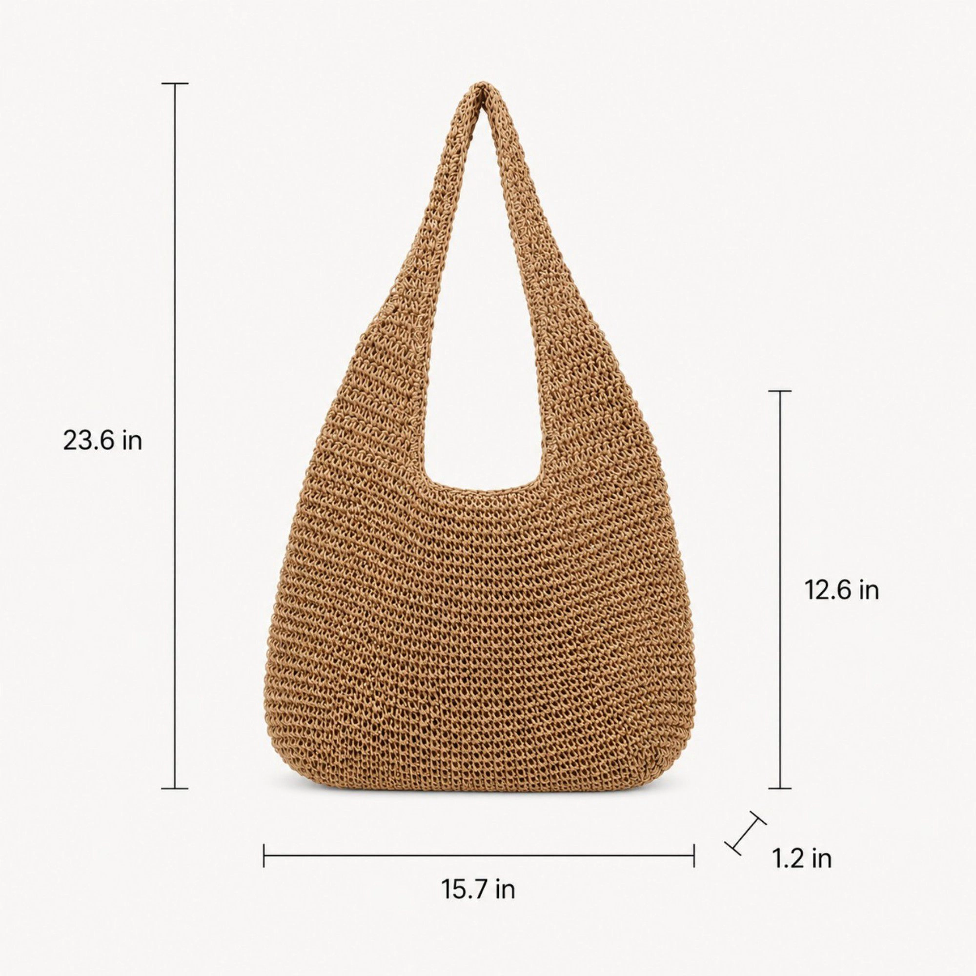 Alilang Women's Woven Straw Shoulder Bag - Lightweight Hand-Knit Summer Tote for Beach and Vacation