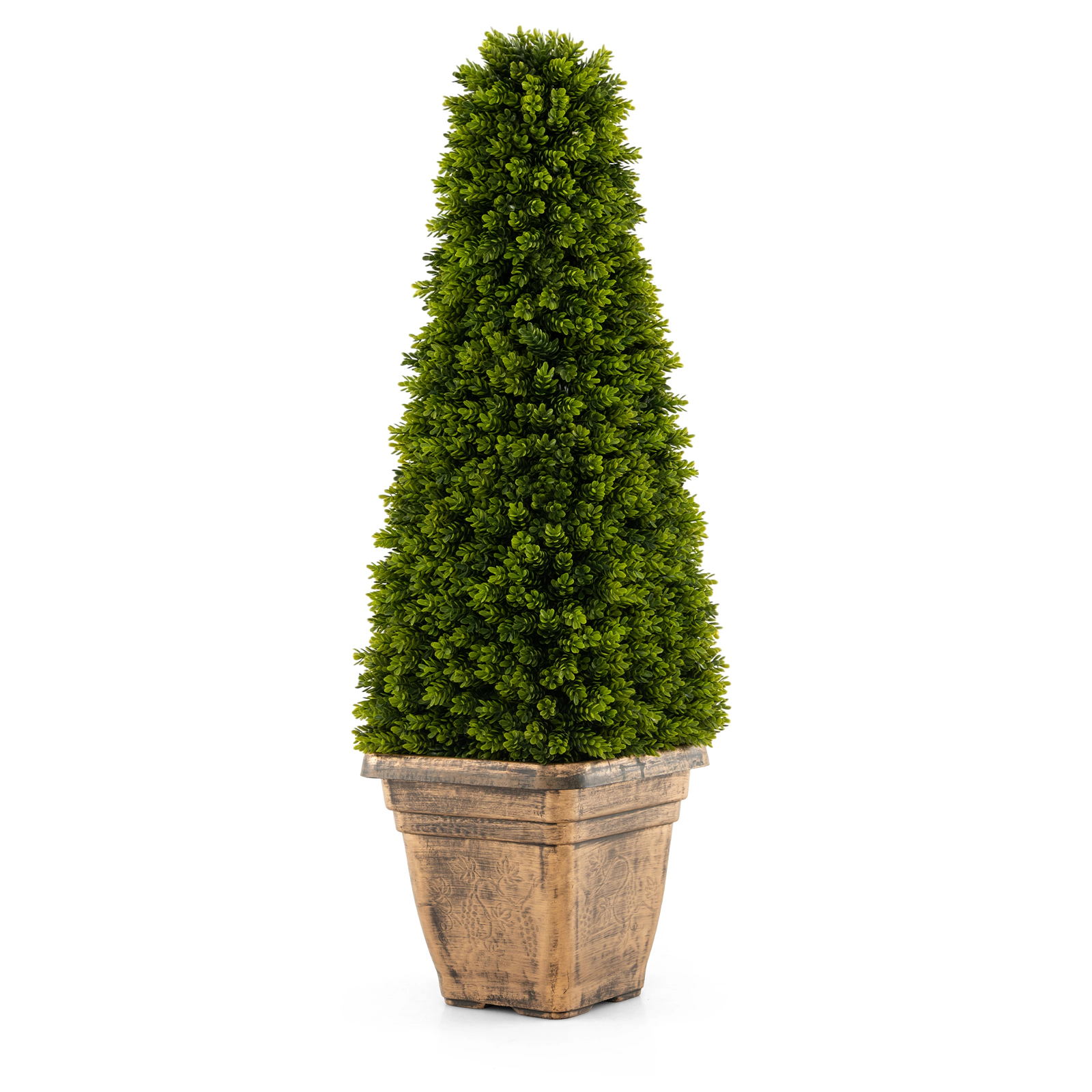 Slickblue 3 Ft Artificial Boxwood Topiary Tree in Pot for Indoor and Outdoor Decor