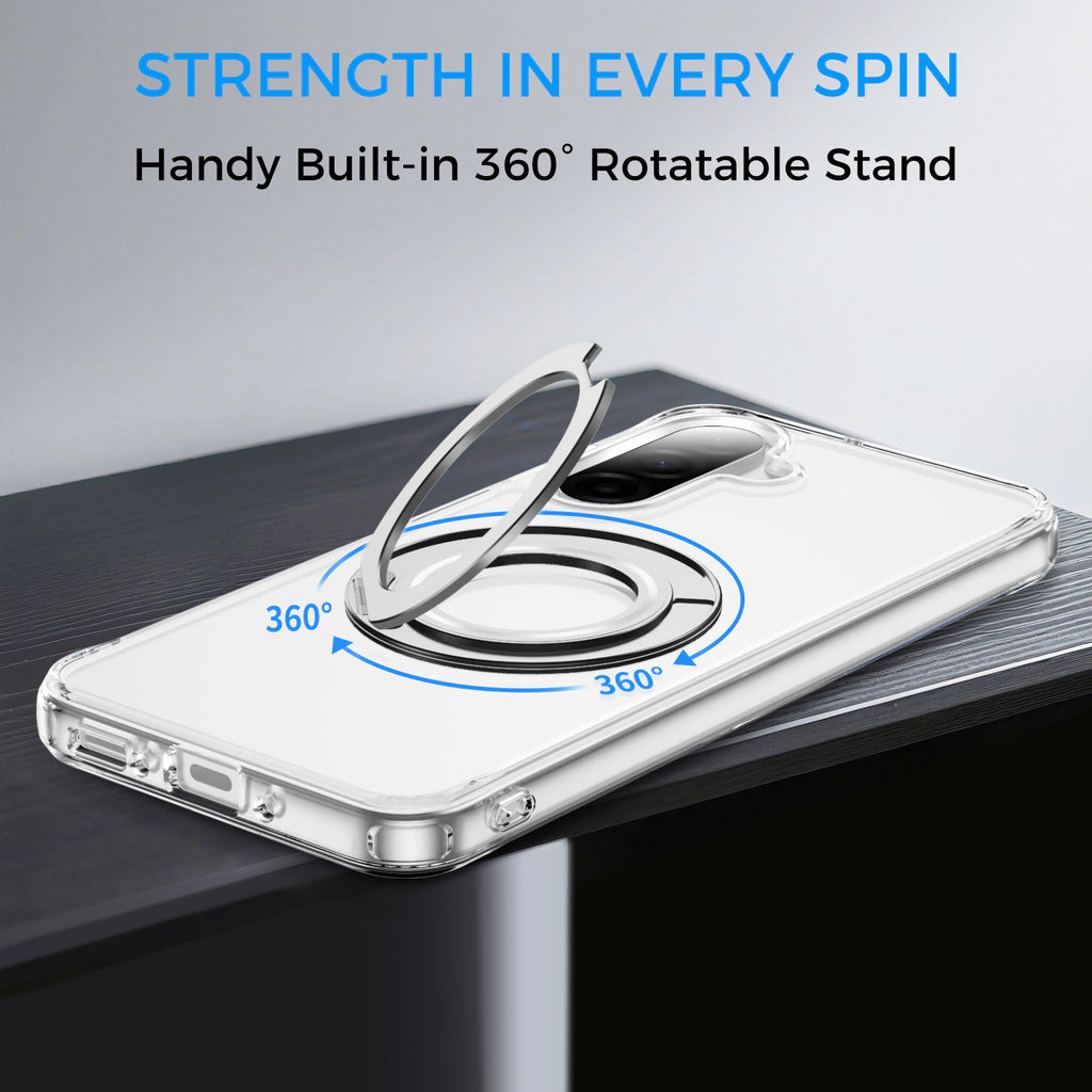 Alpha Digital Made for Galaxy A17 5G, Magnetic Ring Stand, Shockproof - Clear Phone Case