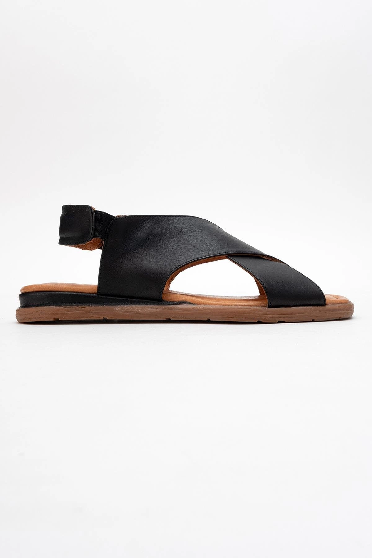 Forever & Always Womens Broods Elastic Leather Slip On Sandalss