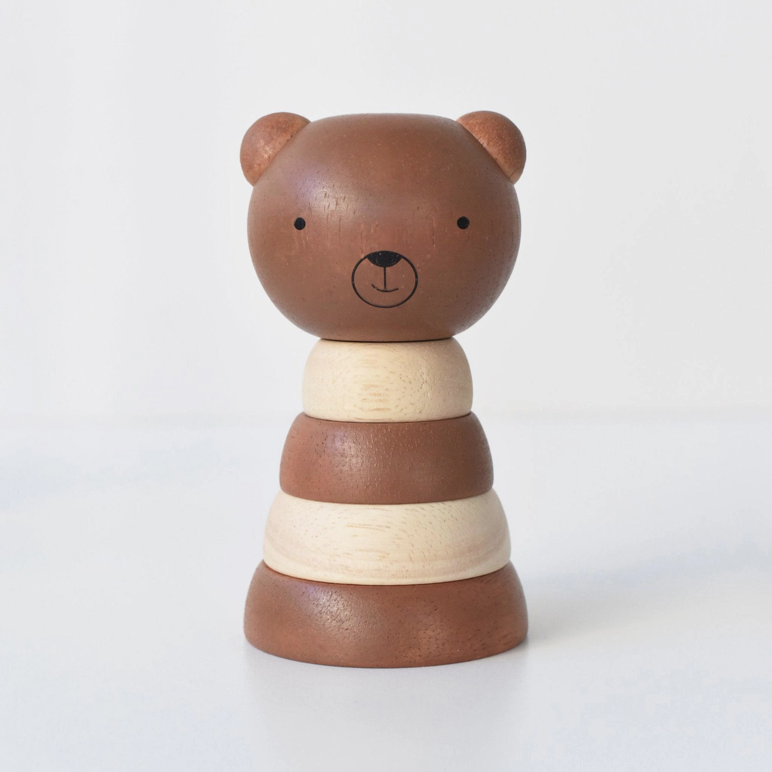 Wee Gallery Wooden Bear Stacker - Rubberwood, 4.75 in