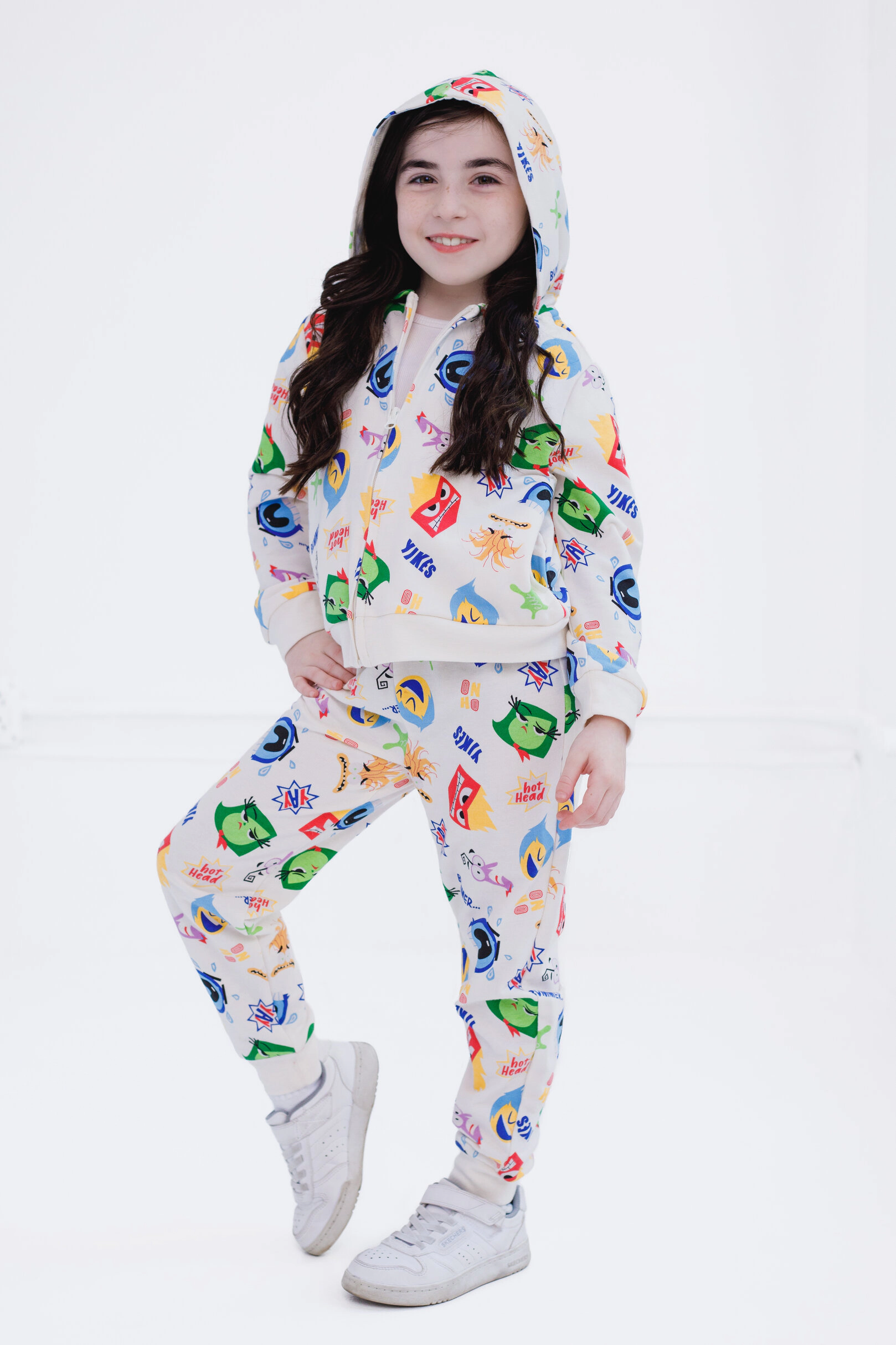 Disney Inside Out Girls' Zip-Up 2-Piece Hoodie and Pants Set