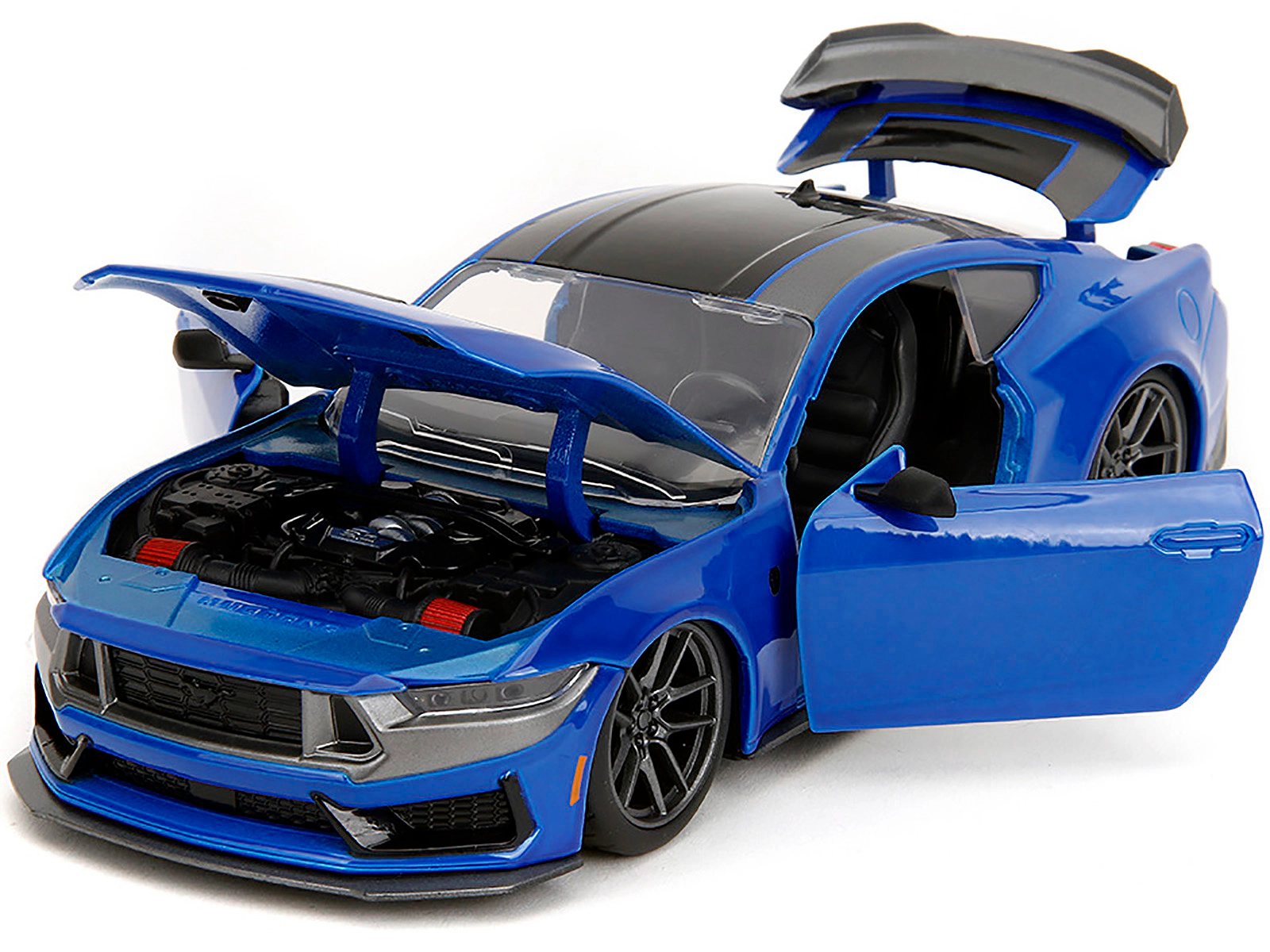 Jada 2024 Ford Mustang Dark Horse Blue Metallic with Black and Gray Stripes "Bigtime Muscle" Series 1/24