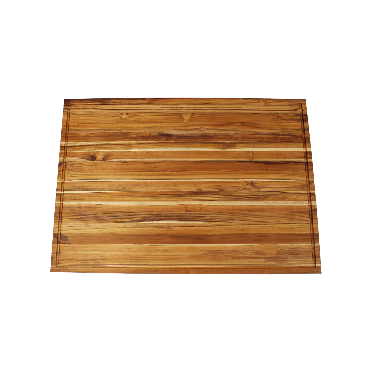 EcoDecors 40" x 28" Teak Cutting Board - End Grain, Juice Channel, Carved Handles