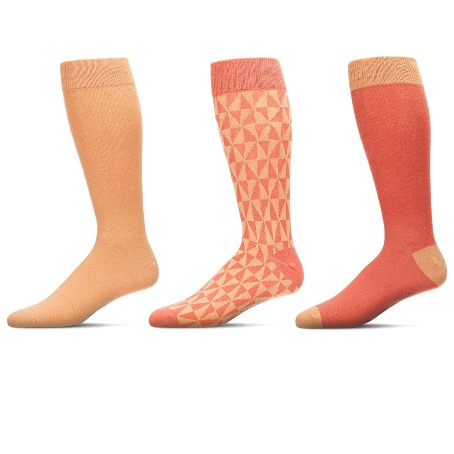 Memoi Kaleidotones Cotton Blend Crew Sock 3 Pack