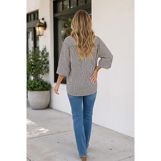 Threaded Pear Raegan Half Sleeve Up Shirt