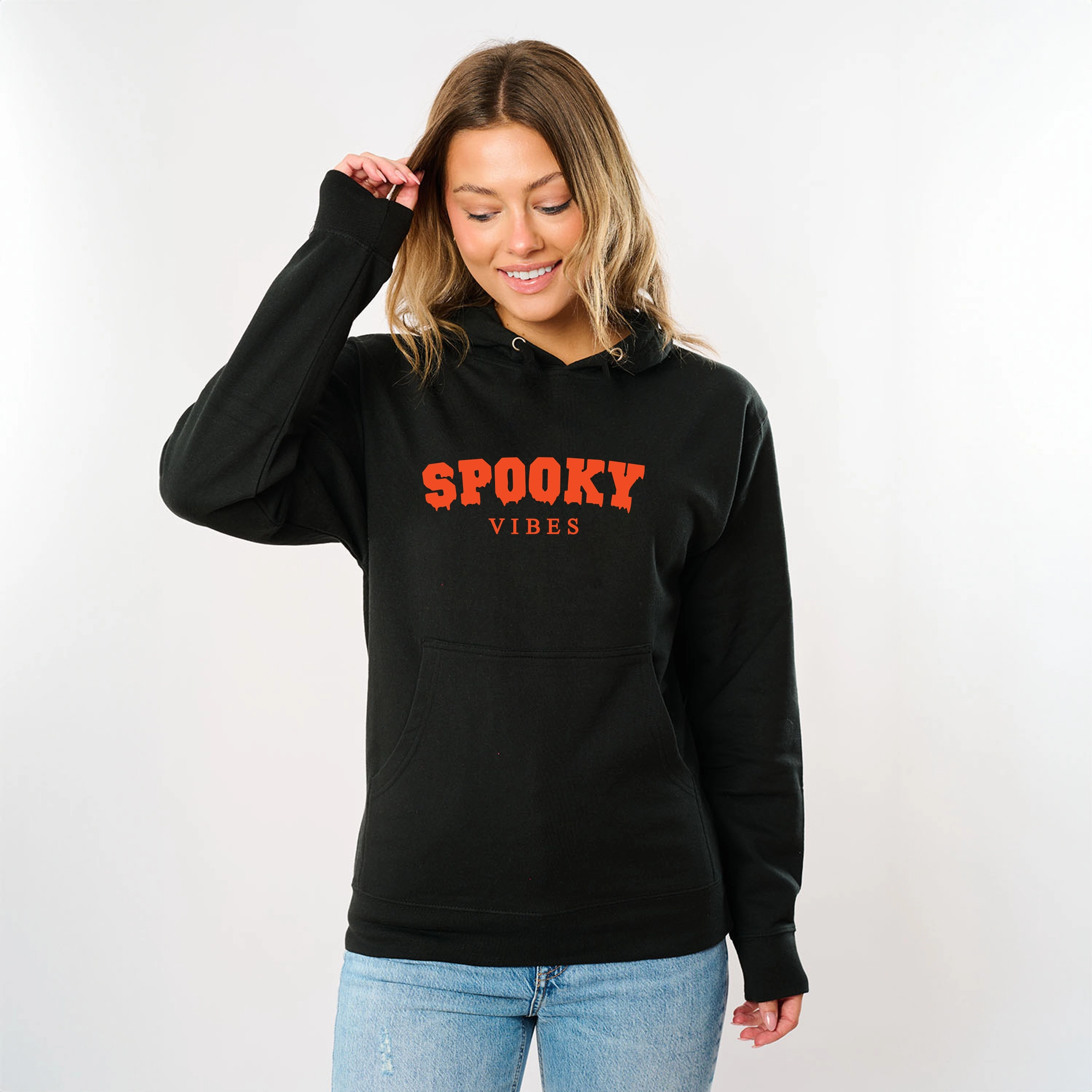 Simply Sage Market - Women's Graphic Hoodie Spooky Vibes Puff Print