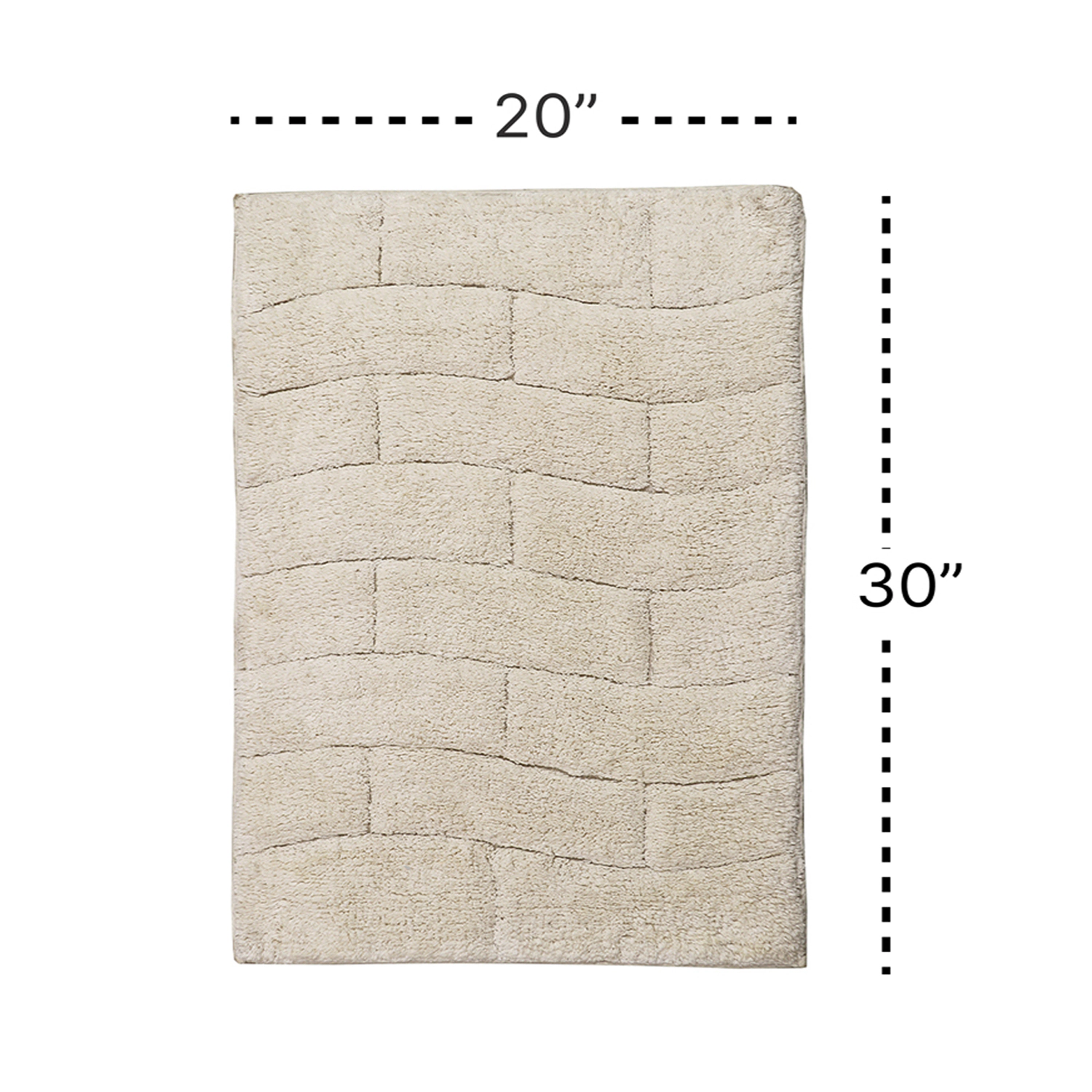 Knightsbridge Stylish And Comfortable All Season Traditional New Tile Design Cotton Bath Rug 20" X 30