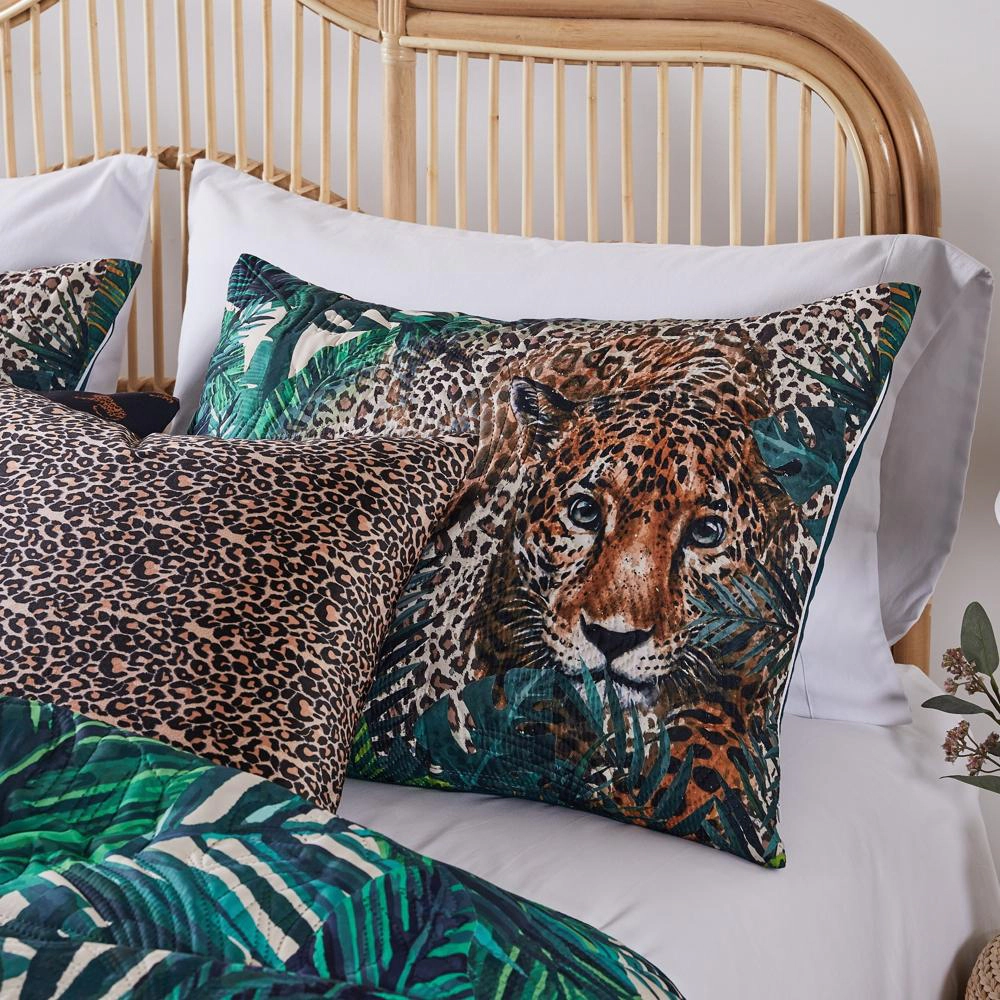 Greenland Home Fashions Barefoot Bungalow Jungle Cat Pillow Sham