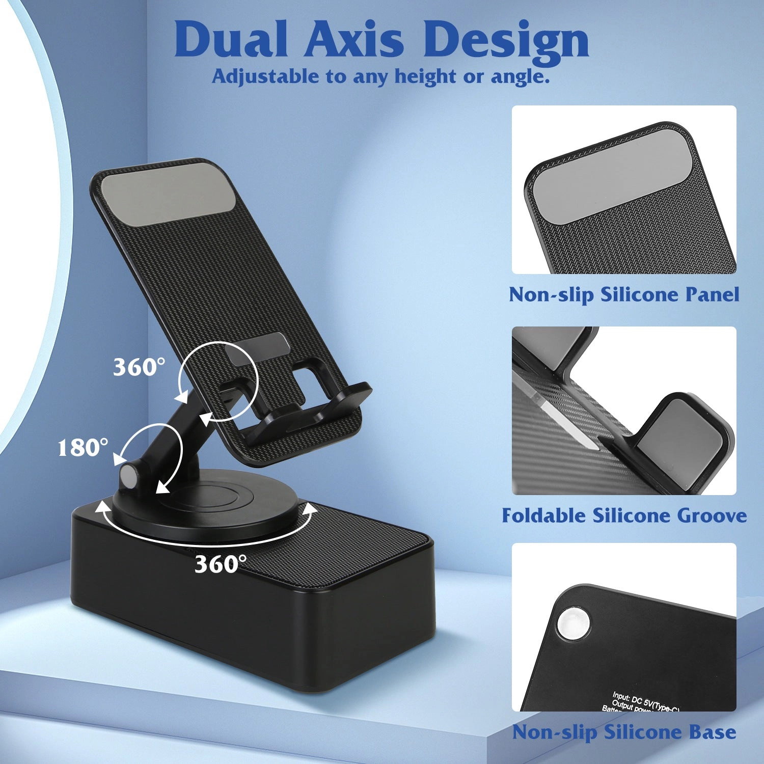 GBruno 4-in-1 Foldable Wireless Speaker Phone Stand