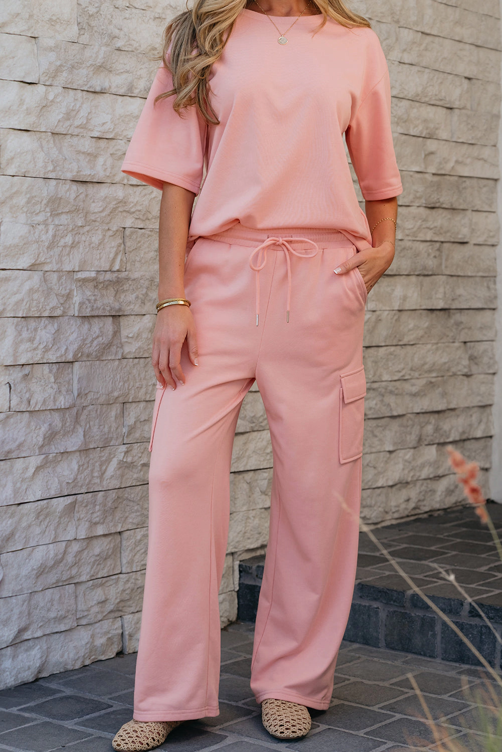Threaded Pear Women's Alora Cargo Sweatpants Set