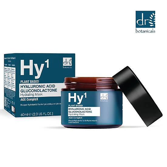 Dr Botanicals Hyaluronic Acid 1% & Gluconolactone Mask 60ml - Deep Hydration for Dry, Mature Skin