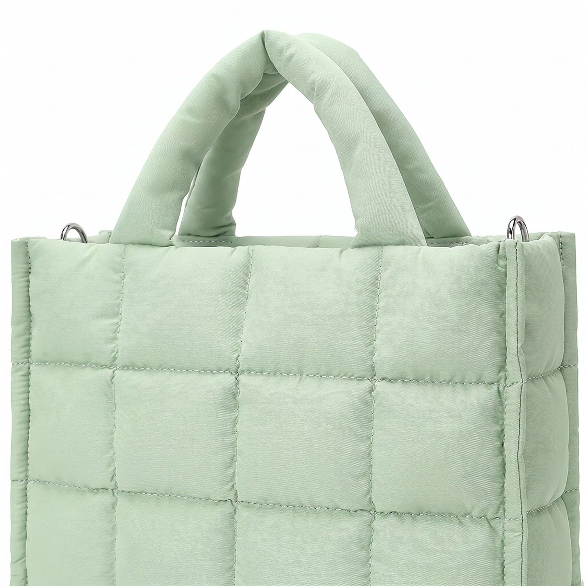 Alilang Women's Quilted Puffer Tote Bag with Top Handles and Adjustable Crossbody Strap 11x10x5.5in
