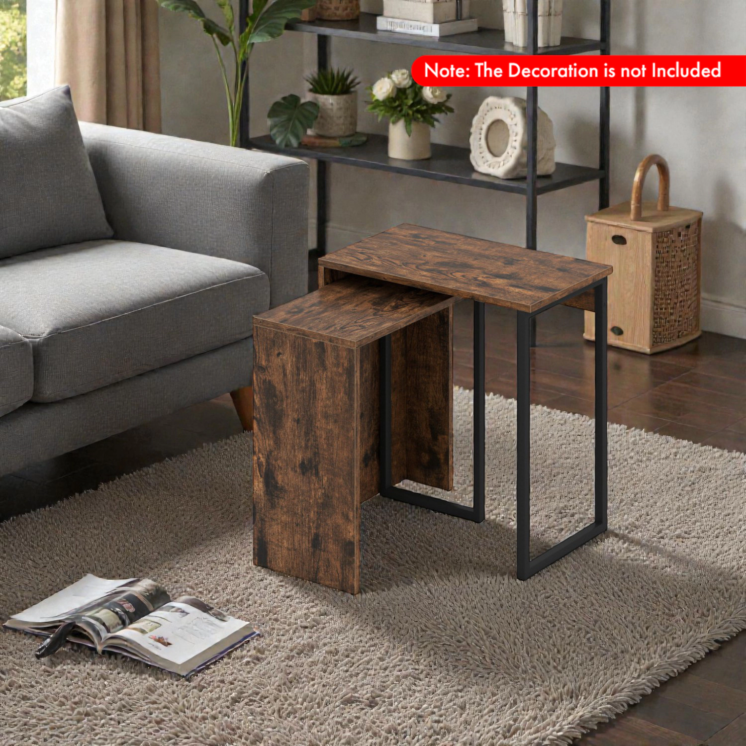 Hivvago Compact Nesting Coffee Tables for Multi-Room Use, Set of 2