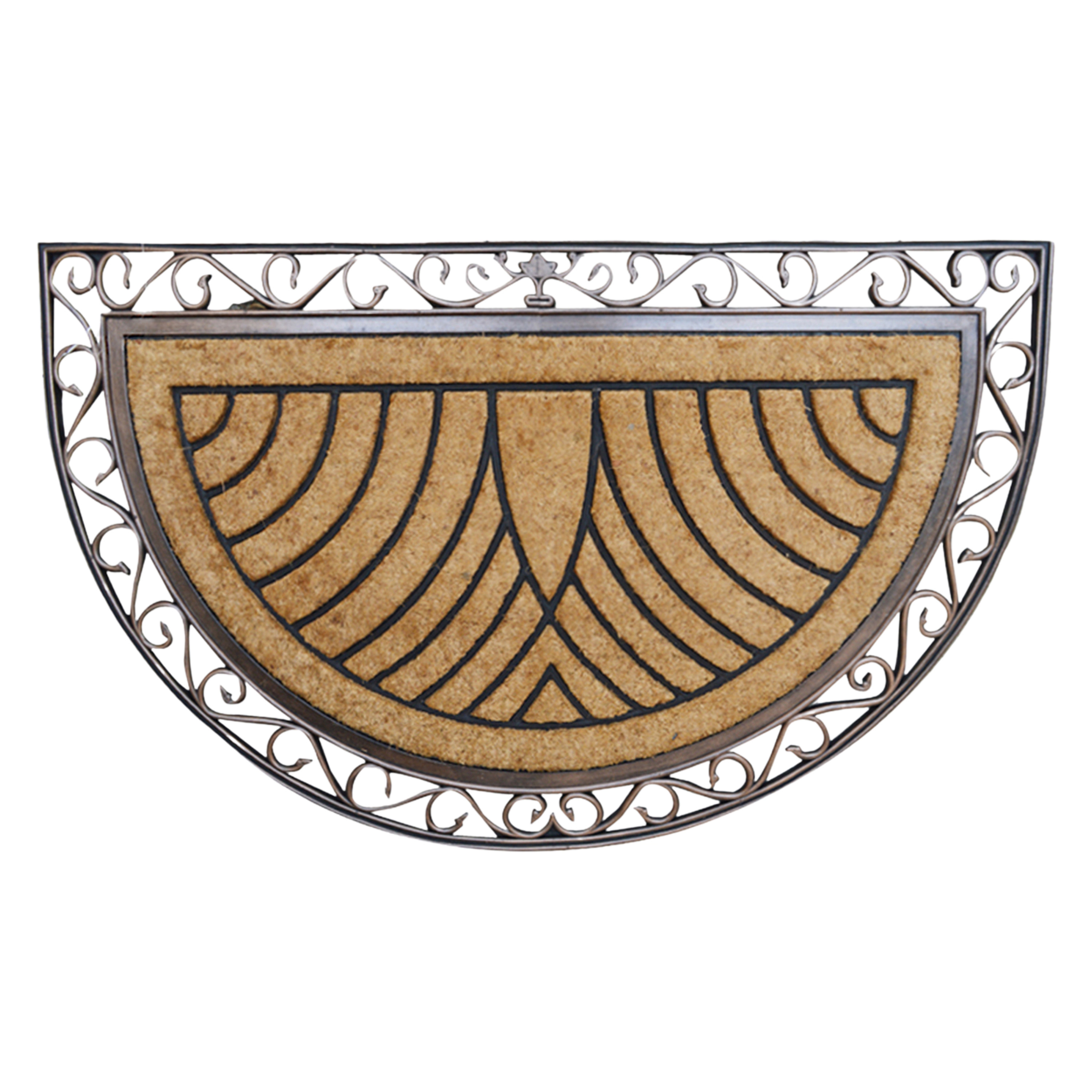 A1HC Coir and Rubber Door Mat 30x48 Inches Anti-Shed Fade-Resistant Heavy Duty Half Round Bronze