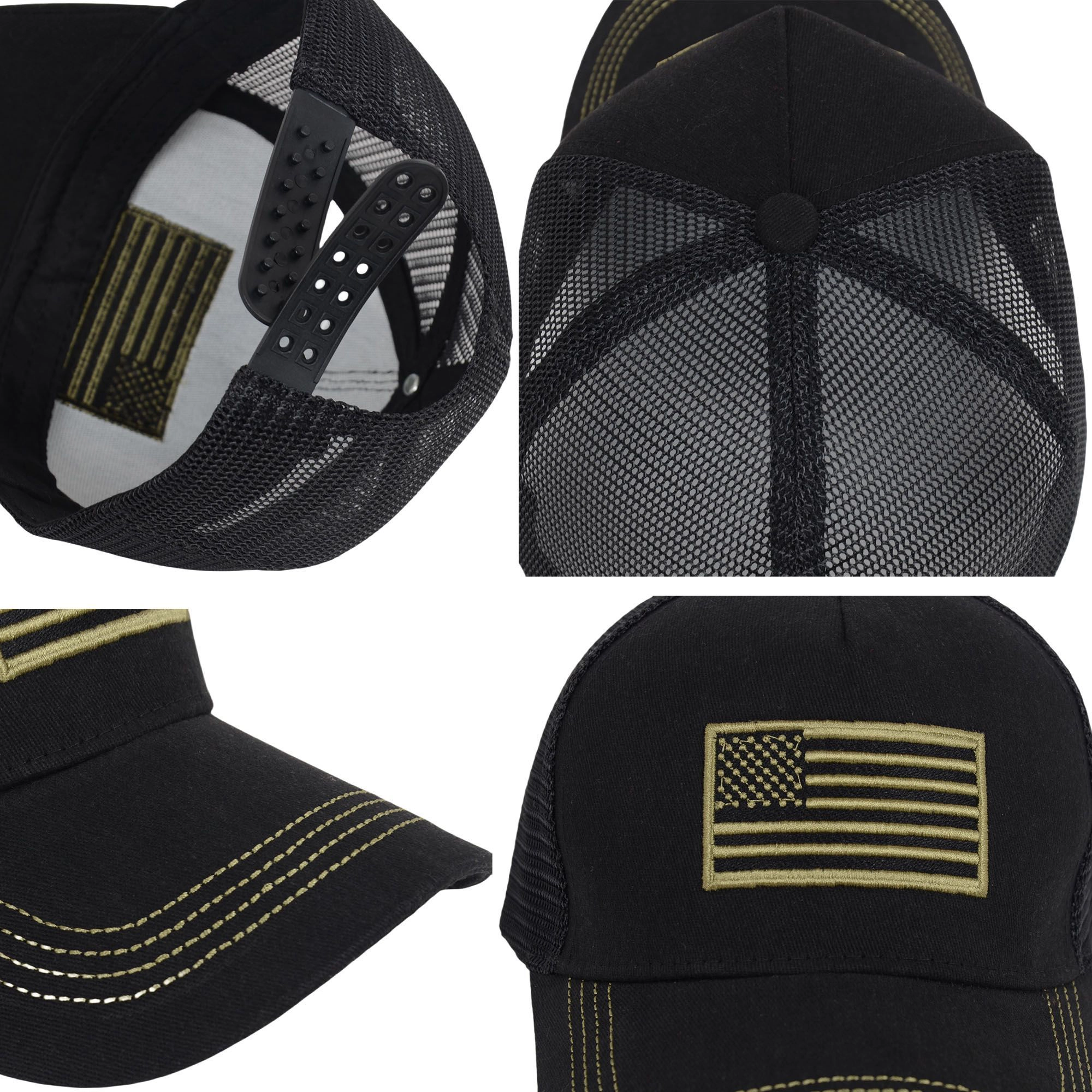 Anna-Kaci Women's American Flag Trucker Hat Classic Embroidered Baseball Cap Mesh Adjustable for Men Women