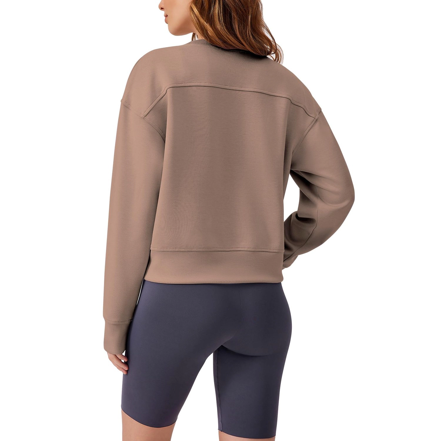 Pinspark Womens Casual Long Sleeve Sweatshirt Crew Neck Drop Shoulder Pullover Tops