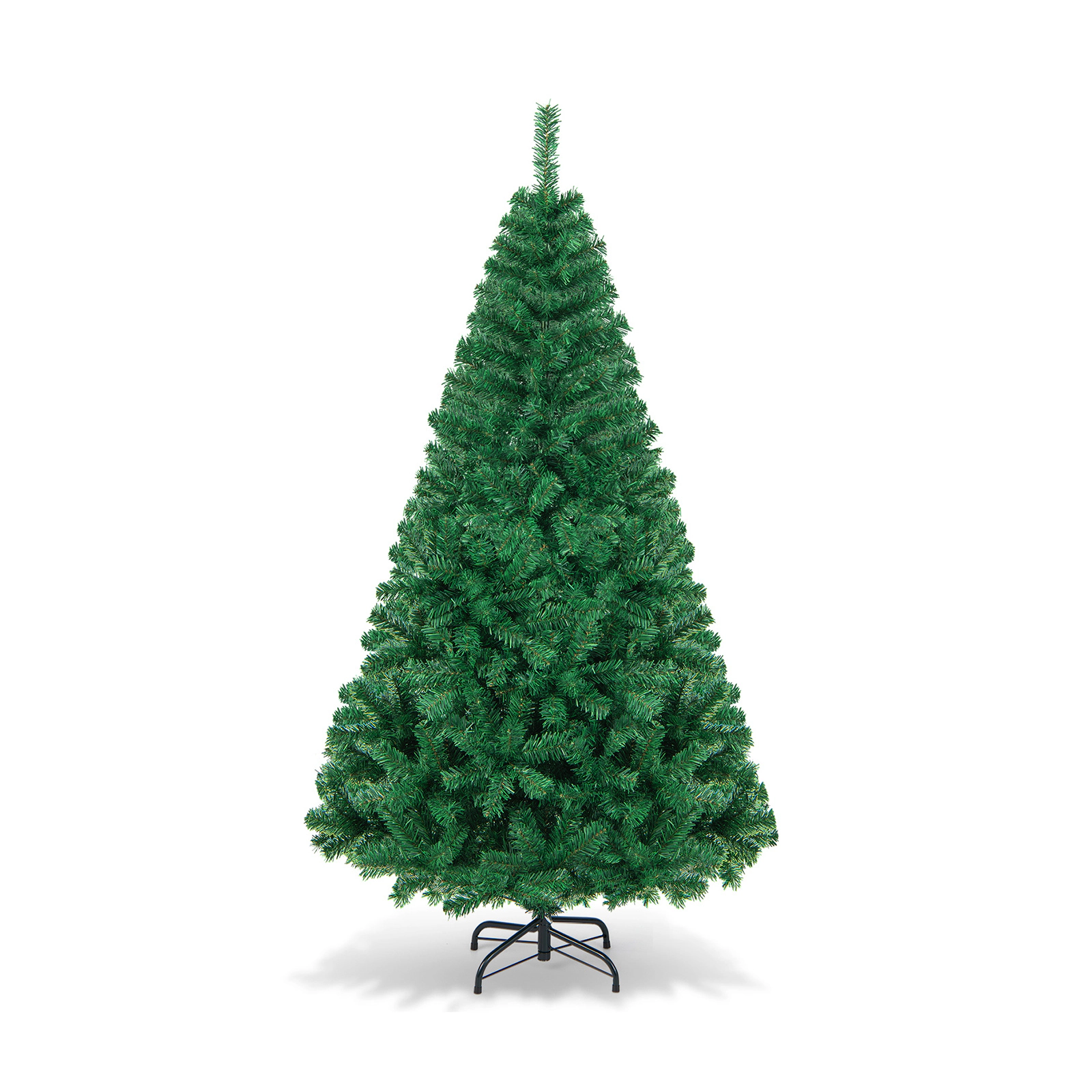 SUGIFT 6-ft Green Artificial Christmas Tree with 650 PVC Branch Tips and Solid Metal Stand for Indoor Decor