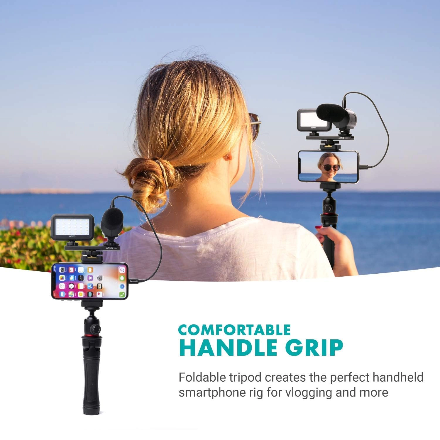 Movo iVlogger Vlogging Kit for iPhone - Lightning Compatible YouTube Starter Kit for Content Creators - Accessories