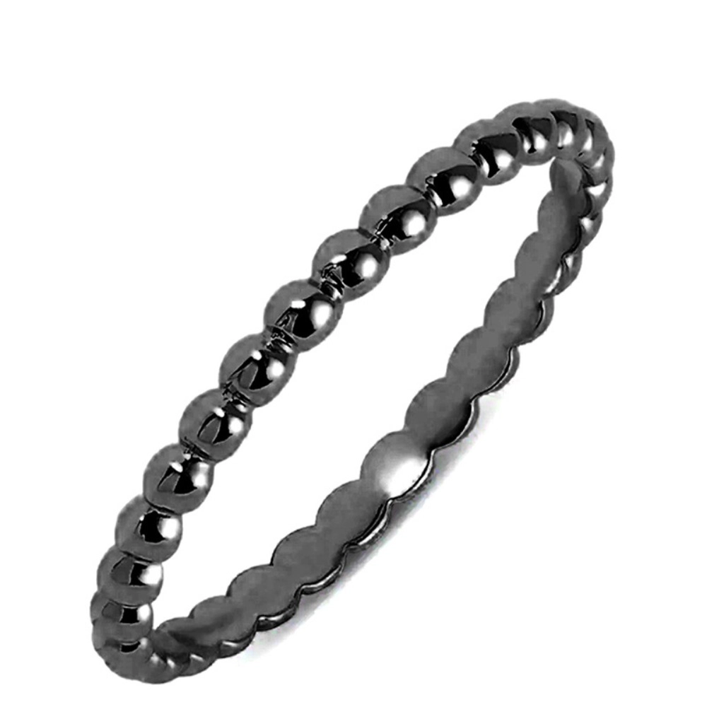 Wardrobe Whimsy Beaded Thin Stackable Band Ring for Women