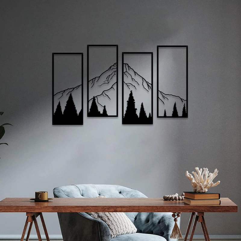 Living Hubss Metal Mountain and Forest Wall Decorations